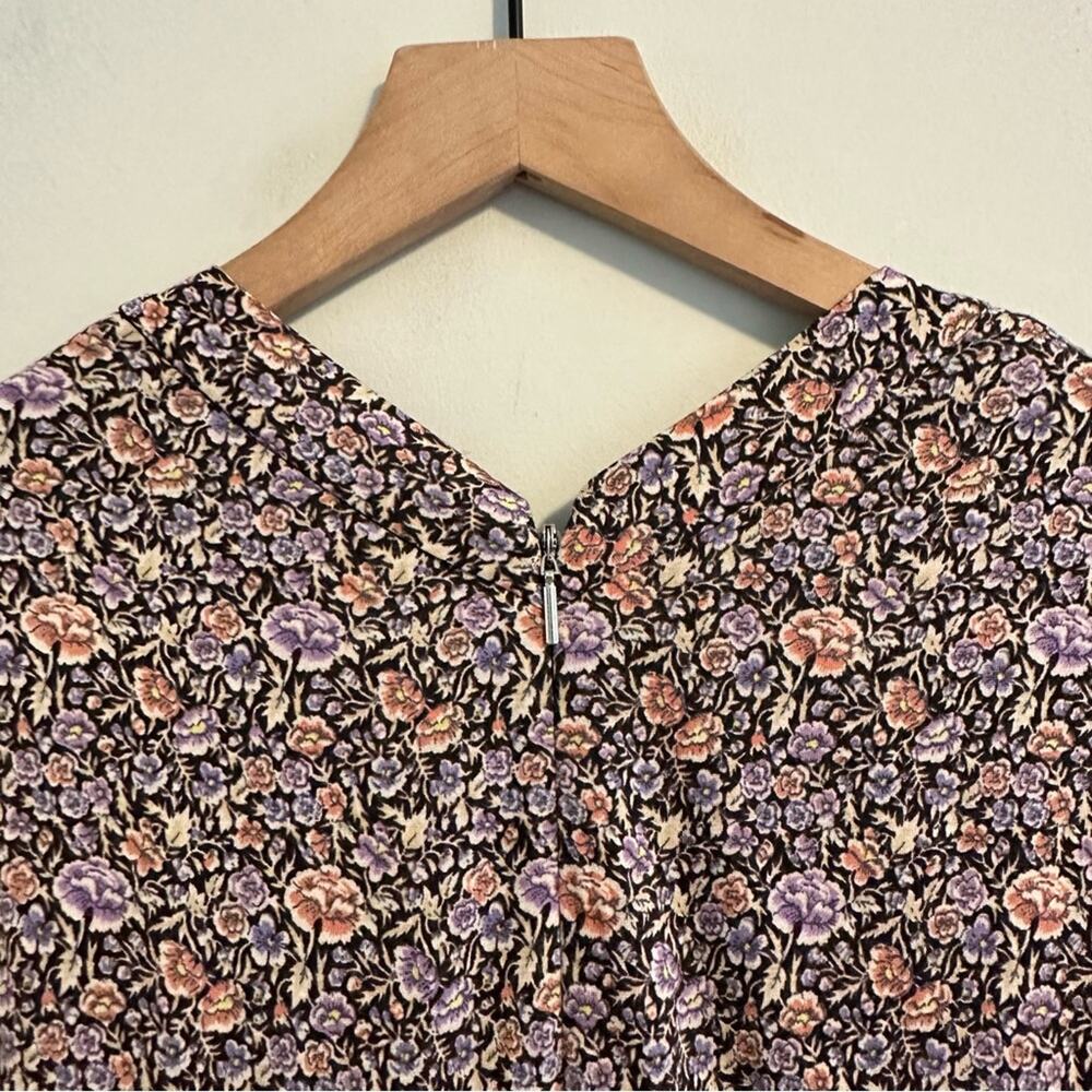 Rebecca Taylor V Neck Purple Floral Mini Dress 6 - Picture 9 of 13